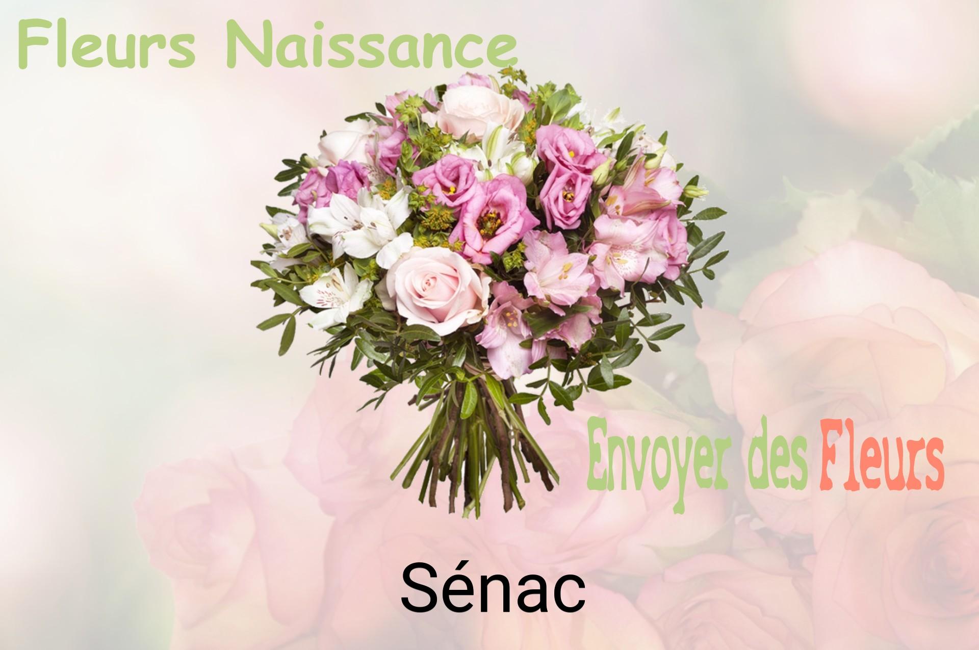Bouquet de fleurs de naissance livré à Sénac